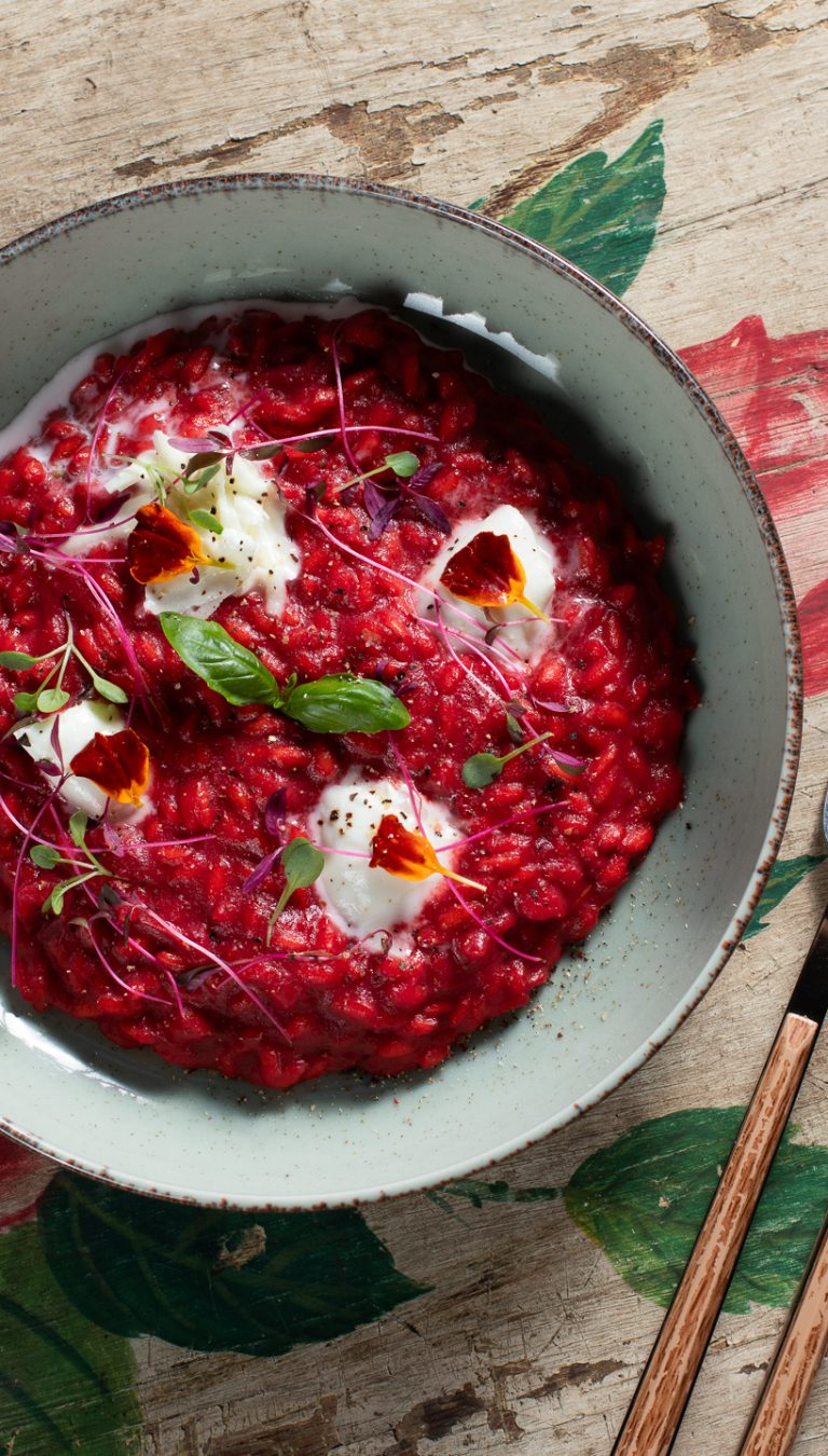Risoto de Beterraba com Burrata